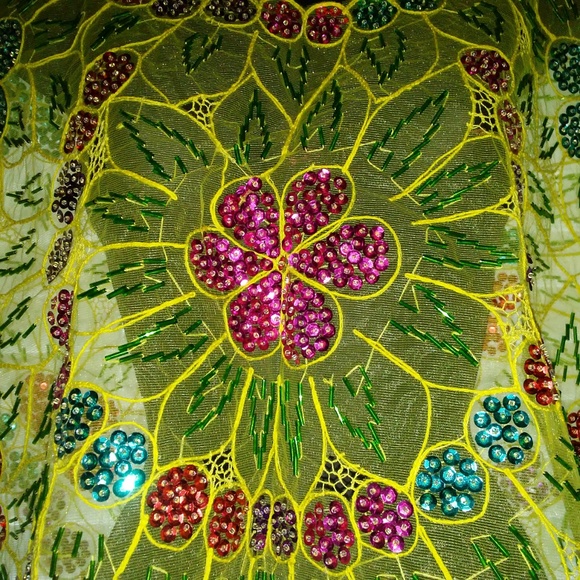 1960s Sequined Over the Top Cover Up Swim Wear Formal Wear - Picture 4 of 6